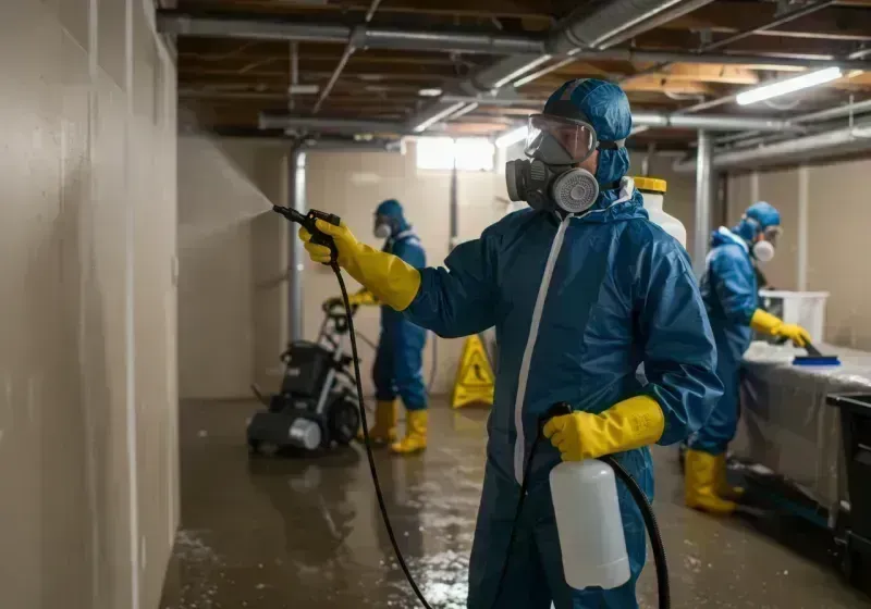 Basement Sanitization and Antimicrobial Treatment process in Rochester, MA